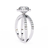 Round Halo Crisscross Lab Grown Diamond Ring - Ophiratbf
