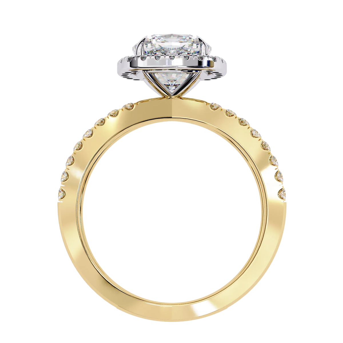 Cushion Halo Crisscross Lab Grown Diamond Ring - Ophiratbf