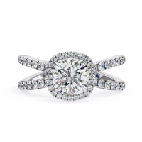Cushion Halo Crisscross Lab Grown Diamond Ring - Ophiratbf