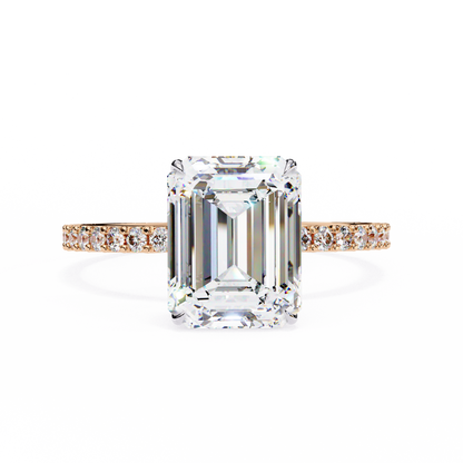 Emerald Lab Grown Diamond Pavé Ring