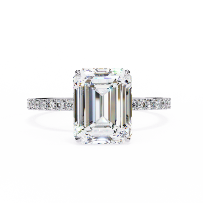 Emerald Lab Grown Diamond Pavé Ring
