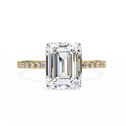 Emerald Lab Grown Diamond Pavé Ring
