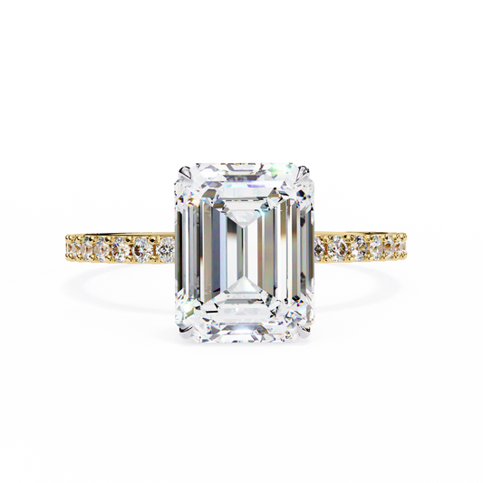 Emerald Lab Grown Diamond Pavé Ring