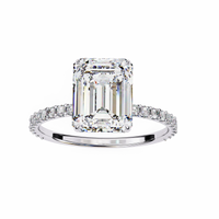 Emerald Lab Grown Diamond Pavé Ring - Ophiratbf