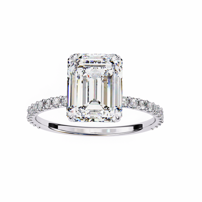 Emerald Lab Grown Diamond Pavé Ring
