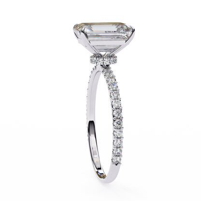 Emerald Lab Grown Diamond Pavé Ring