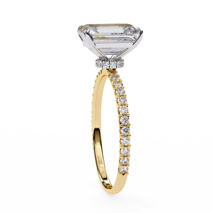 Emerald Lab Grown Diamond Pavé Ring
