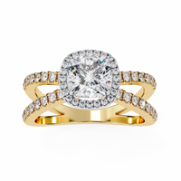 Cushion Halo Crisscross Lab Grown Diamond Ring - Ophiratbf