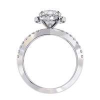 Cushion Halo Crisscross Lab Grown Diamond Ring - Ophiratbf