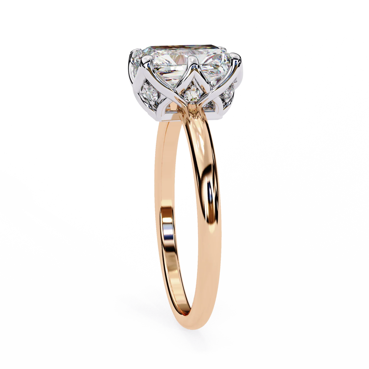 Aurora Emerald Cut Lab Grown Diamond Ring - Ophiratbf