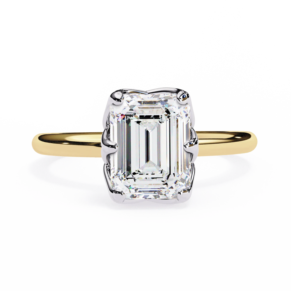 Aurora Emerald Cut Lab Grown Diamond Ring - Ophiratbf