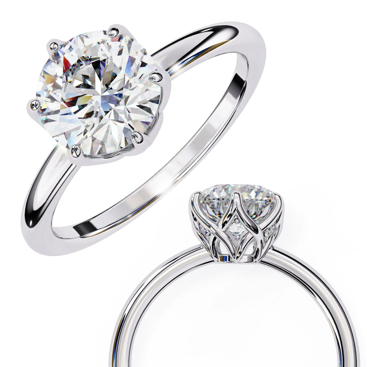 Round Shape Grace Lab Grown Diamond Ring - Ophiratbf