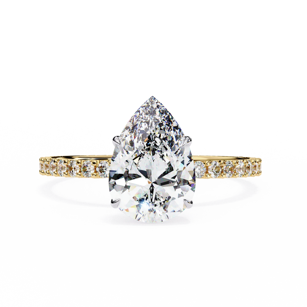 Blossom Pear Shape Lab Grown Diamond Ring - Ophiratbf