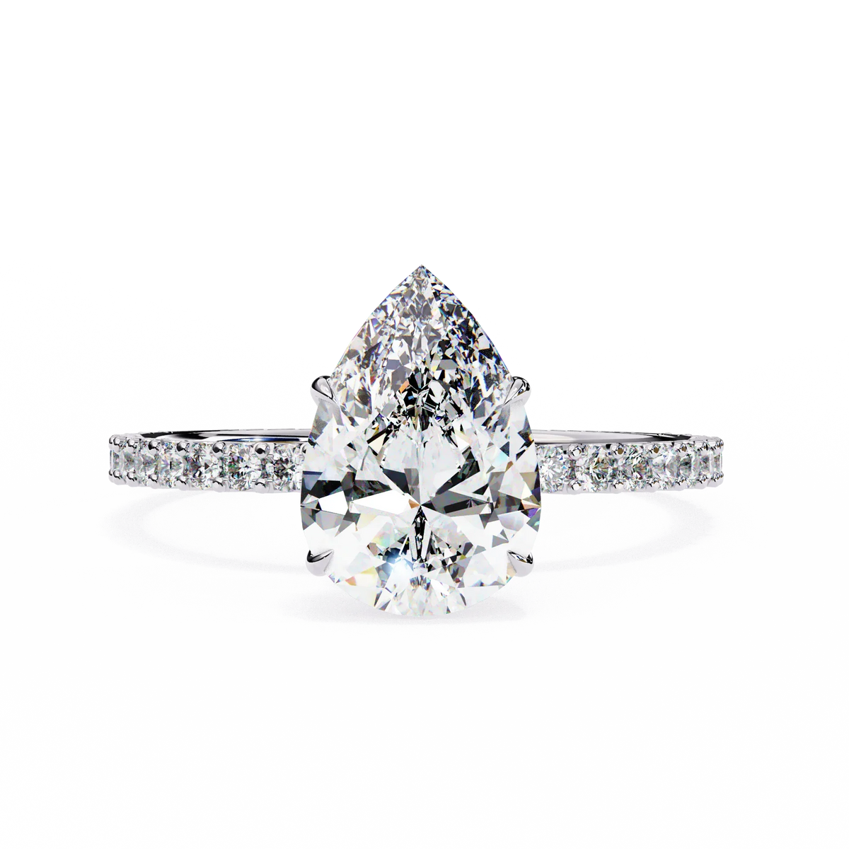 Blossom Pear Shape Lab Grown Diamond Ring - Ophiratbf
