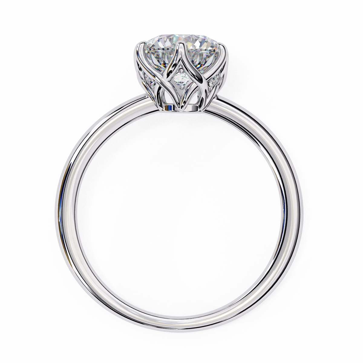 Round Shape Grace Lab Grown Diamond Ring - Ophiratbf