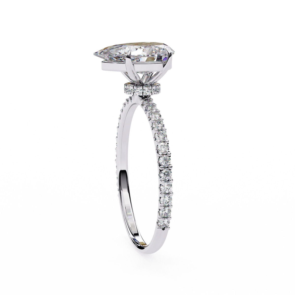 Blossom Pear Shape Lab Grown Diamond Ring - Ophiratbf
