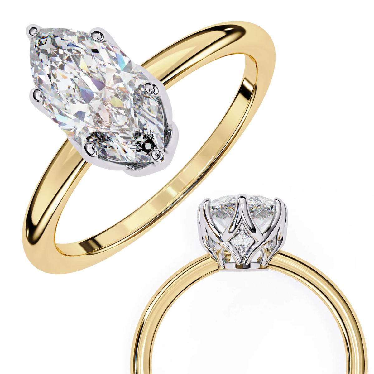 Lustre Legacy Marquise Lab Grown Diamond Ring - Ophiratbf