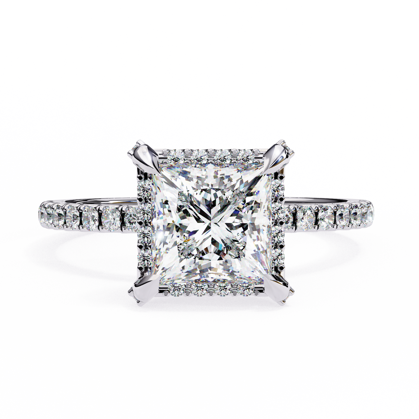 princess cut lab grown diamond ring