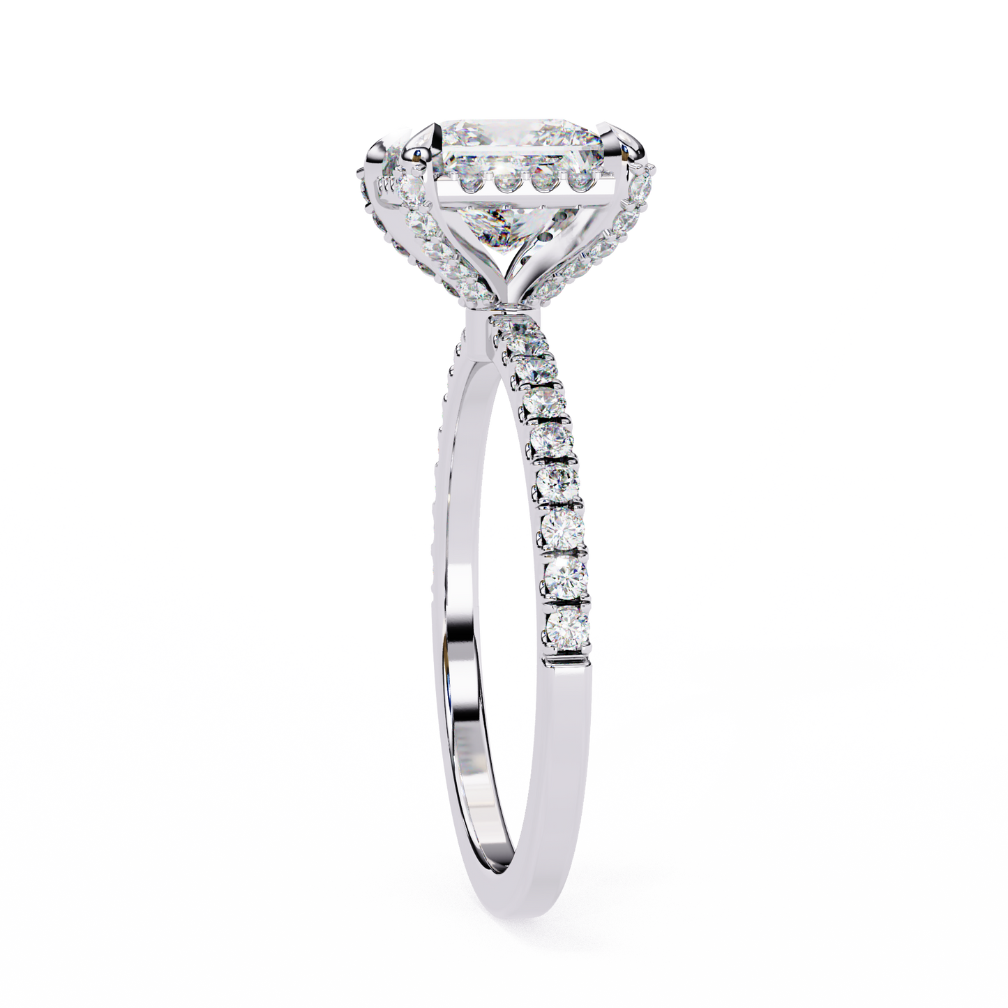 princess cut lab grown diamond ring