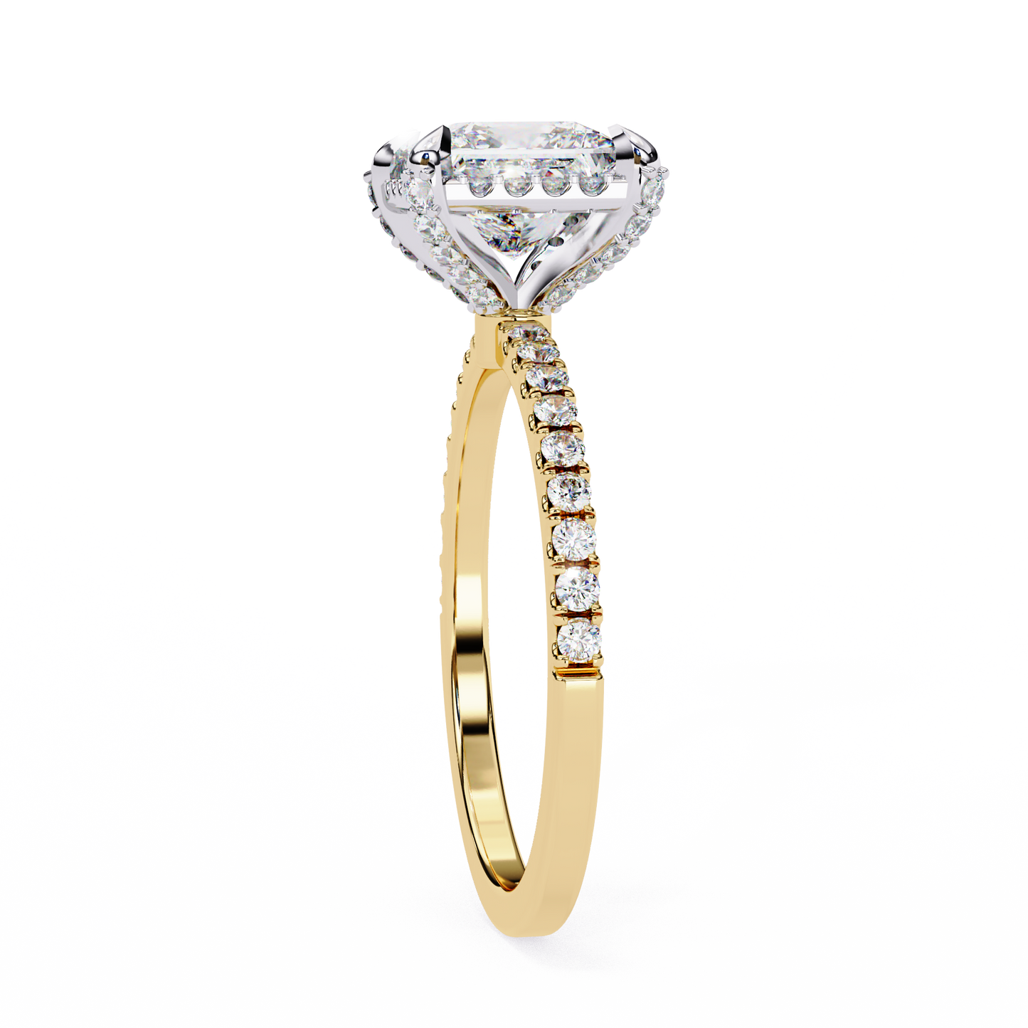 princess cut lab grown diamond ring