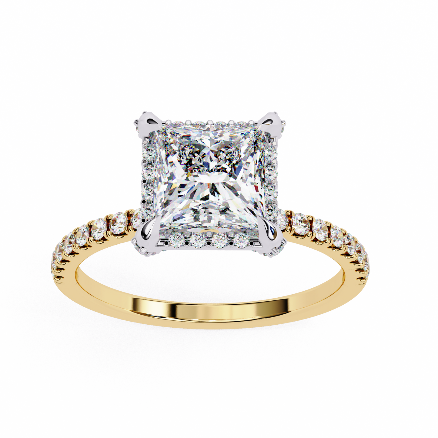 princess cut lab grown diamond ring