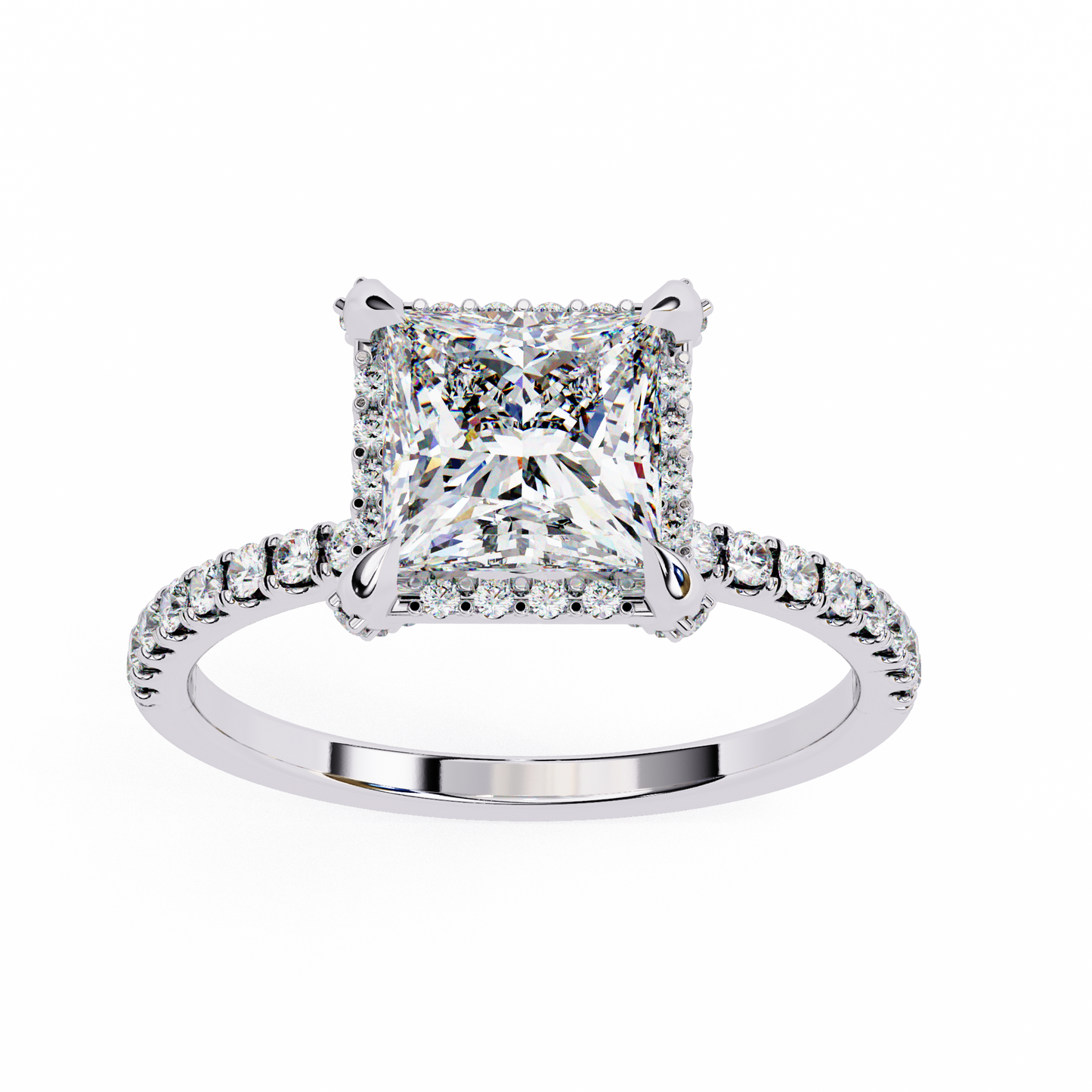 princess cut lab grown diamond ring