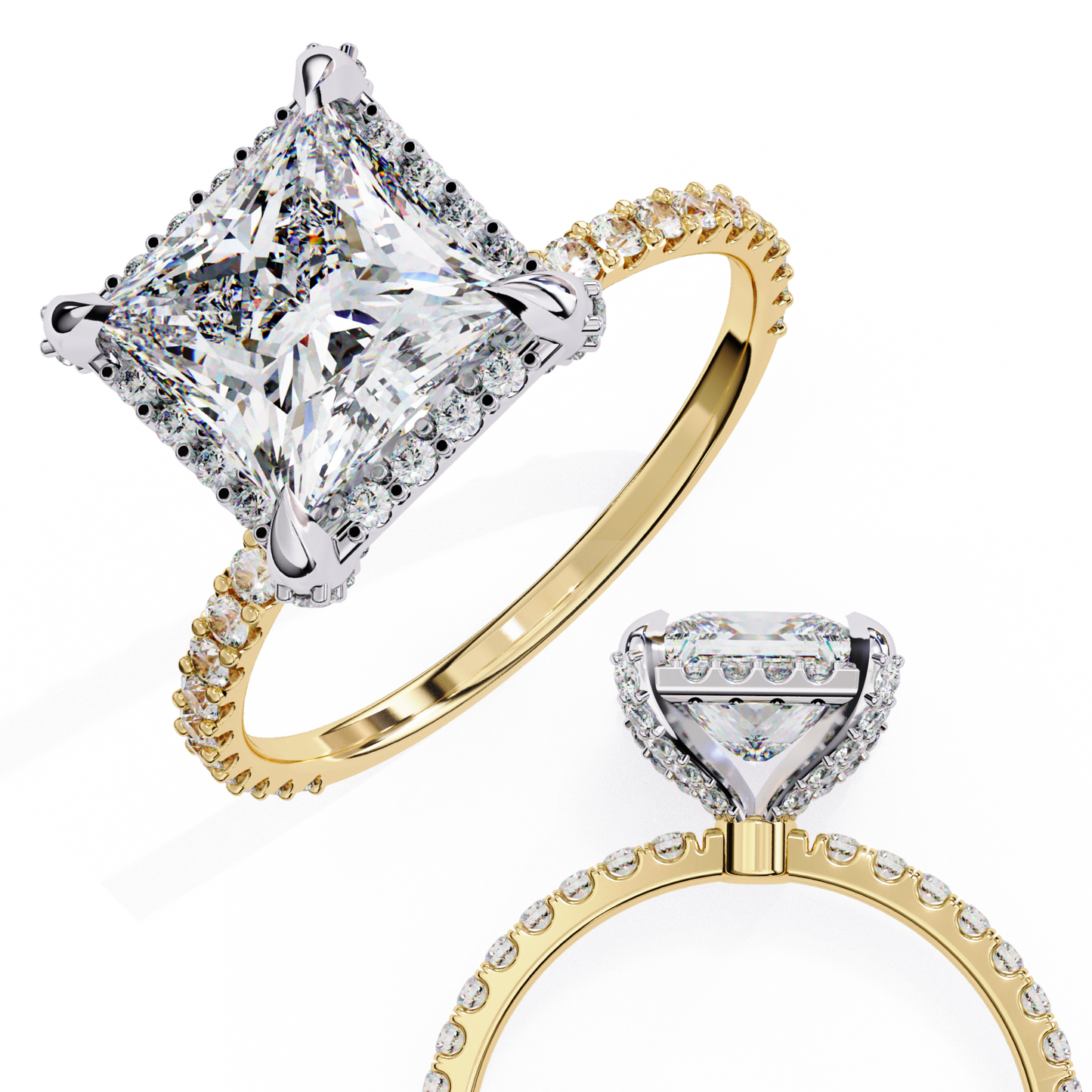 princess cut lab grown diamond ring
