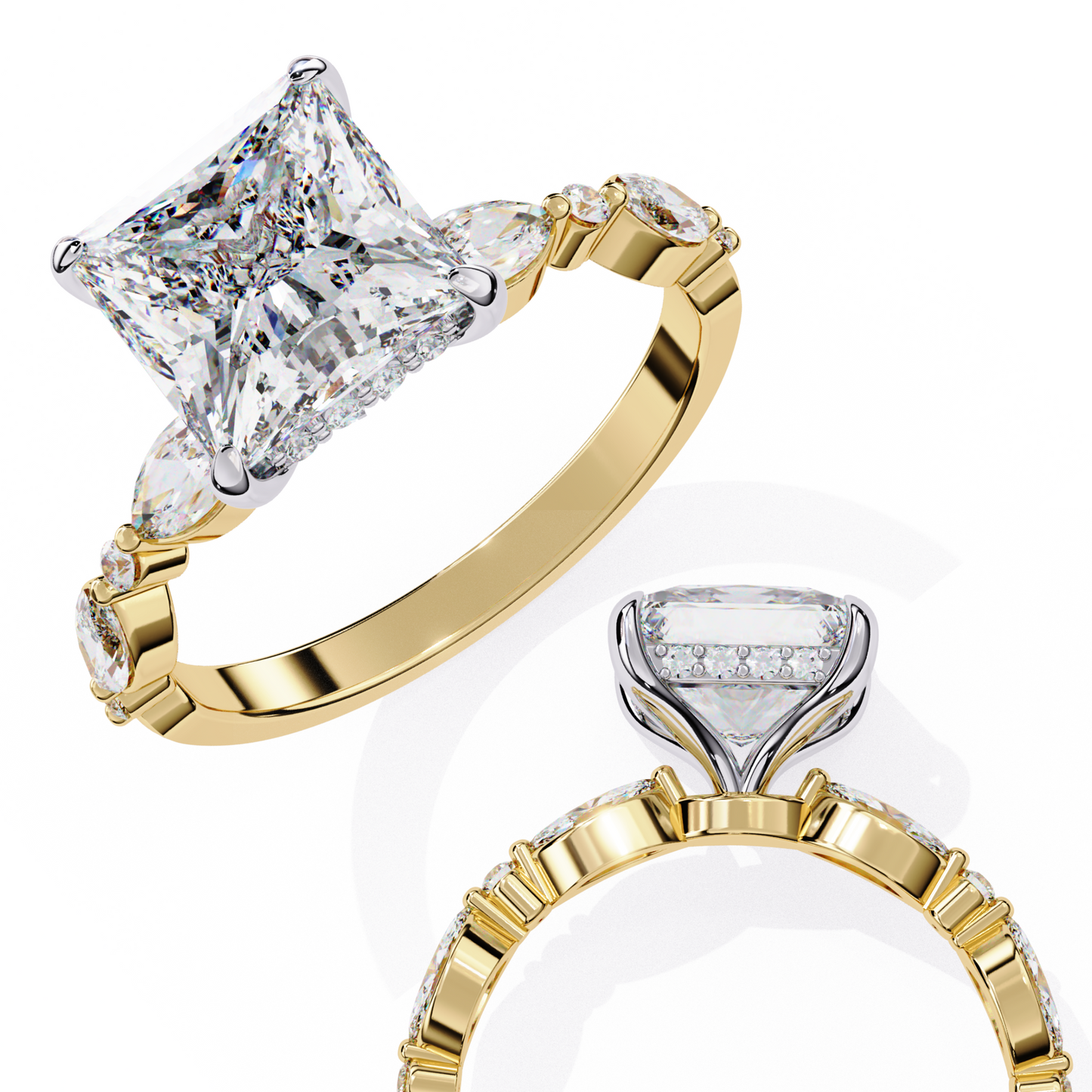 princess t grace lab grown diamond ring