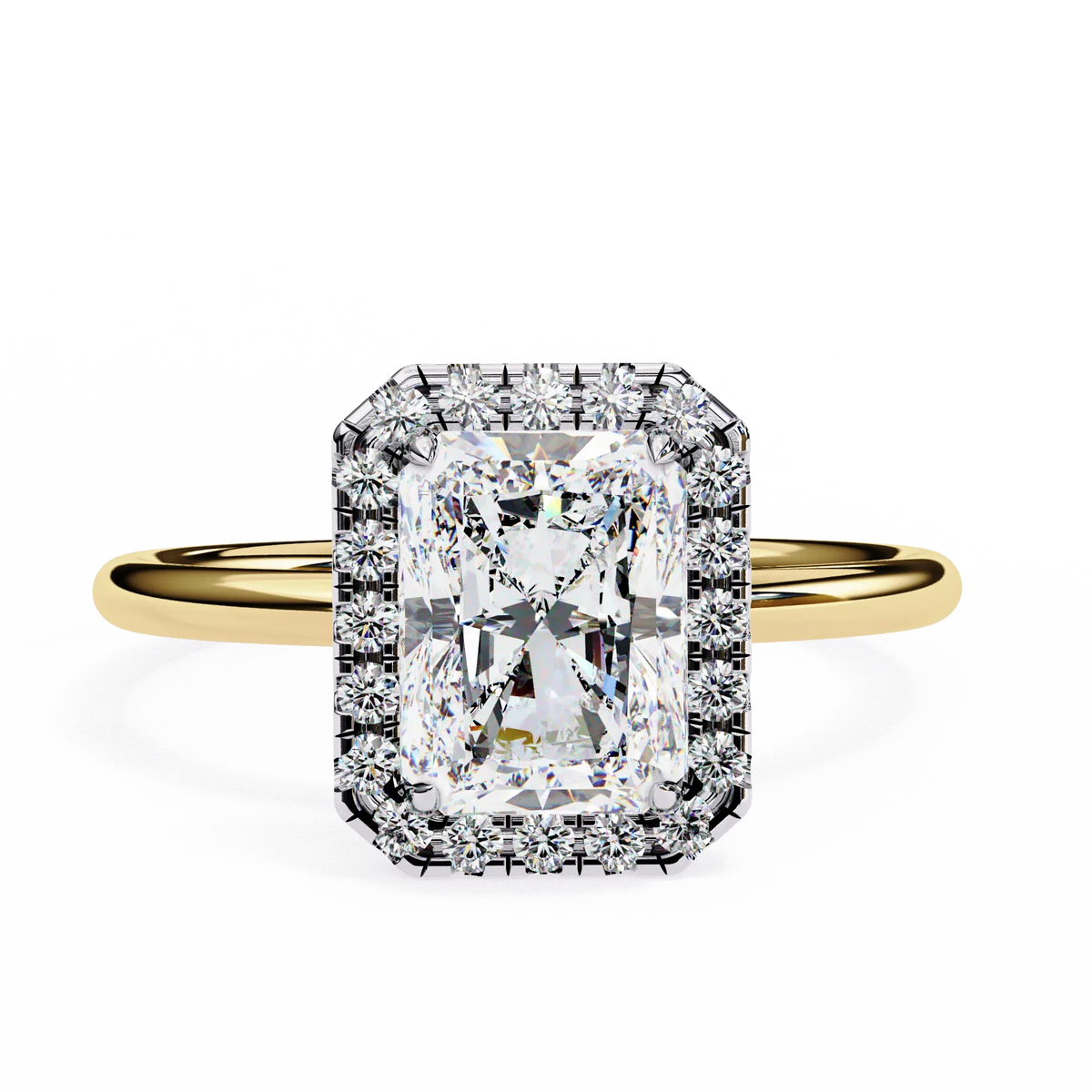 Radiance Radiant cut Lab Grown Diamond Halo Ring - Ophiratbf