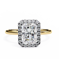 Radiance Radiant cut Lab Grown Diamond Halo Ring - Ophiratbf