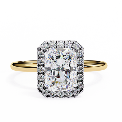 Radiance Radiant cut Lab Grown Diamond Halo Ring