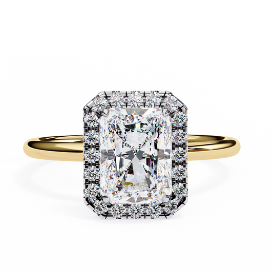 Radiance Radiant cut Lab Grown Diamond Halo Ring