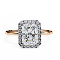 Radiance Radiant cut Lab Grown Diamond Halo Ring - Ophiratbf