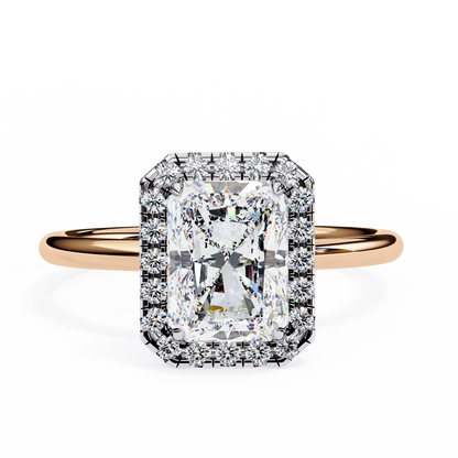 Radiance Radiant cut Lab Grown Diamond Halo Ring