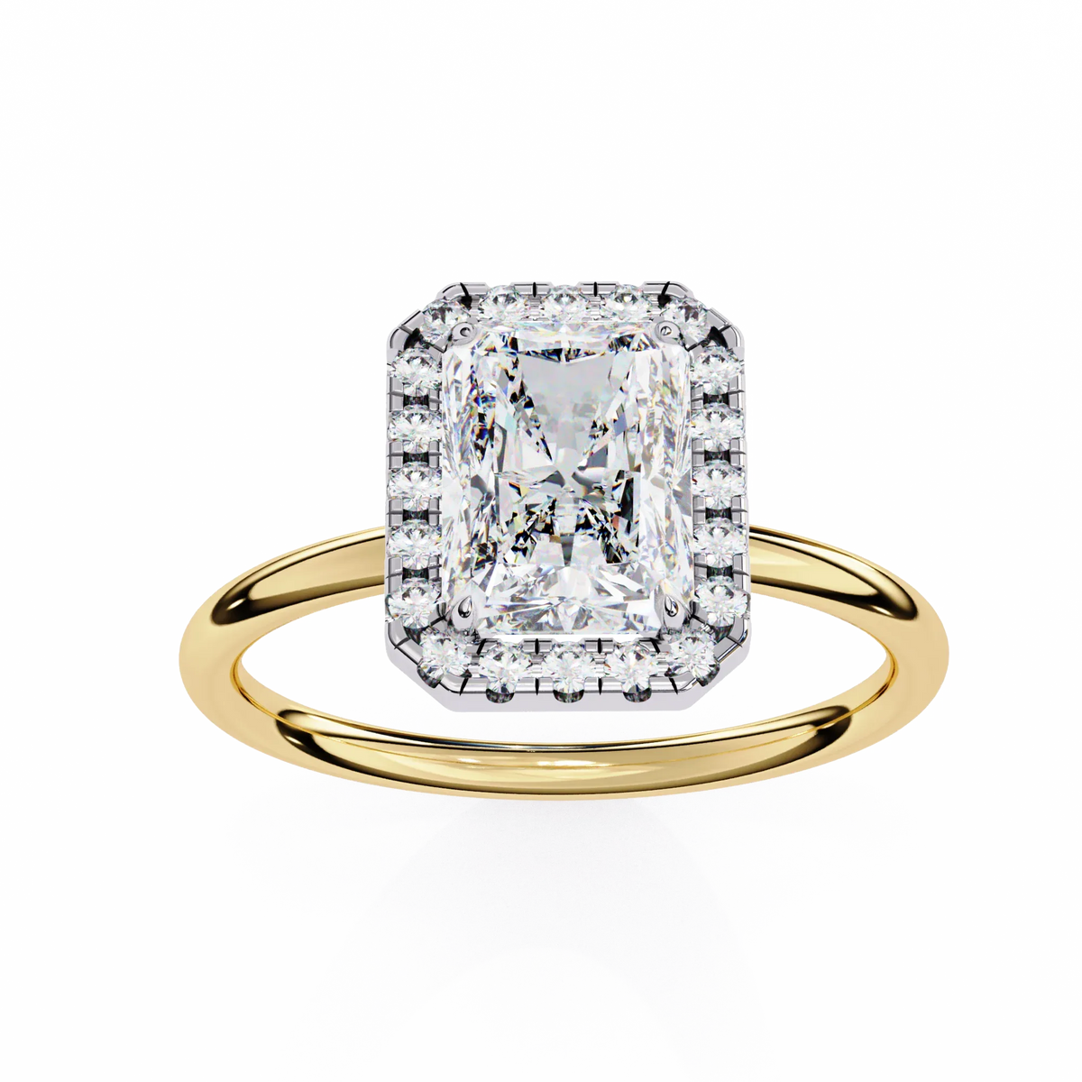 Radiance Radiant cut Lab Grown Diamond Halo Ring - Ophiratbf