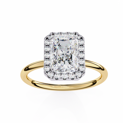 Radiance Radiant cut Lab Grown Diamond Halo Ring