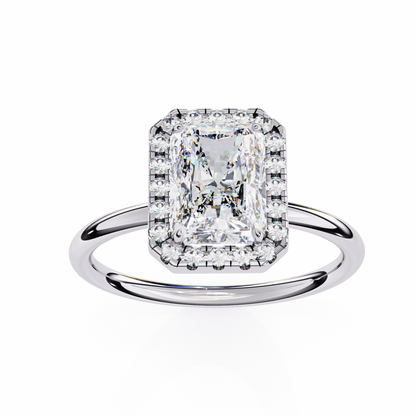 Radiance Radiant cut Lab Grown Diamond Halo Ring
