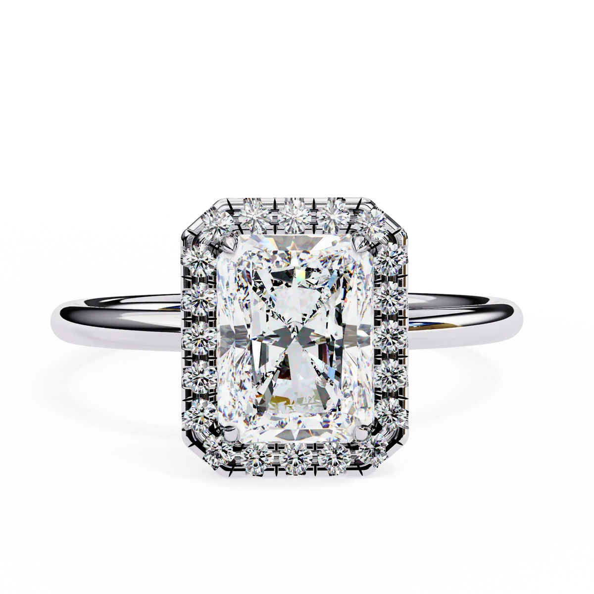 Radiance Radiant cut Lab Grown Diamond Halo Ring - Ophiratbf
