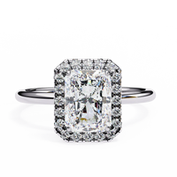 Radiance Radiant cut Lab Grown Diamond Halo Ring - Ophiratbf