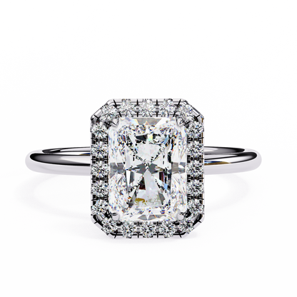 Radiance Radiant cut Lab Grown Diamond Halo Ring