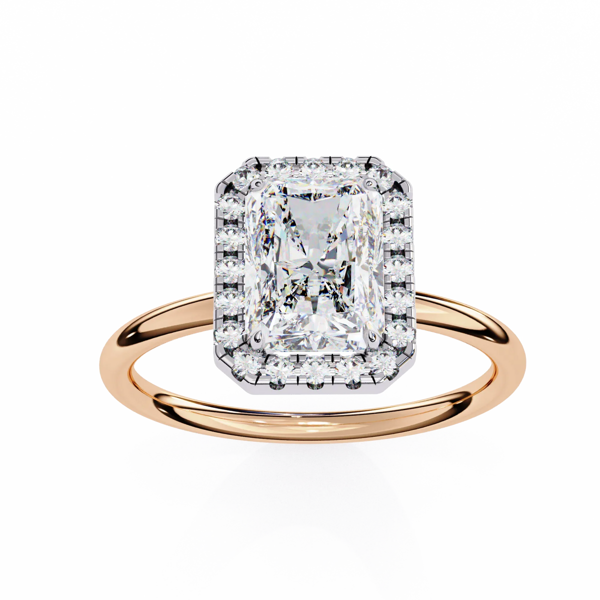 Radiance Radiant cut Lab Grown Diamond Halo Ring - Ophiratbf