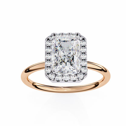 Radiance Radiant cut Lab Grown Diamond Halo Ring