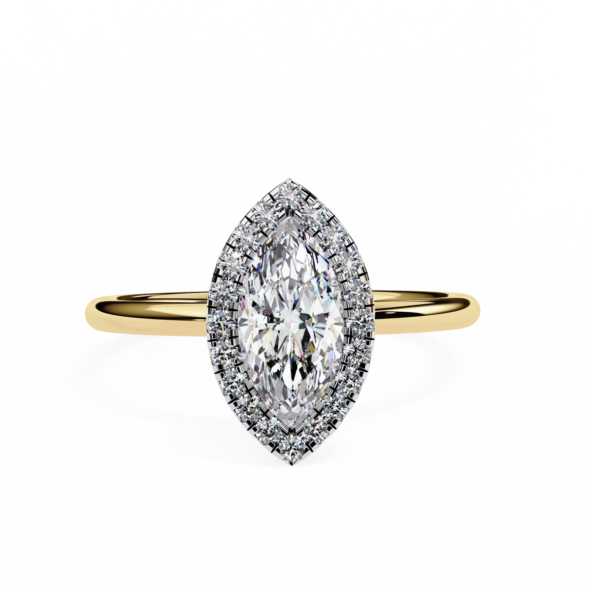 Lumina Marquise Lab Grown Diamond Halo Ring - Ophiratbf