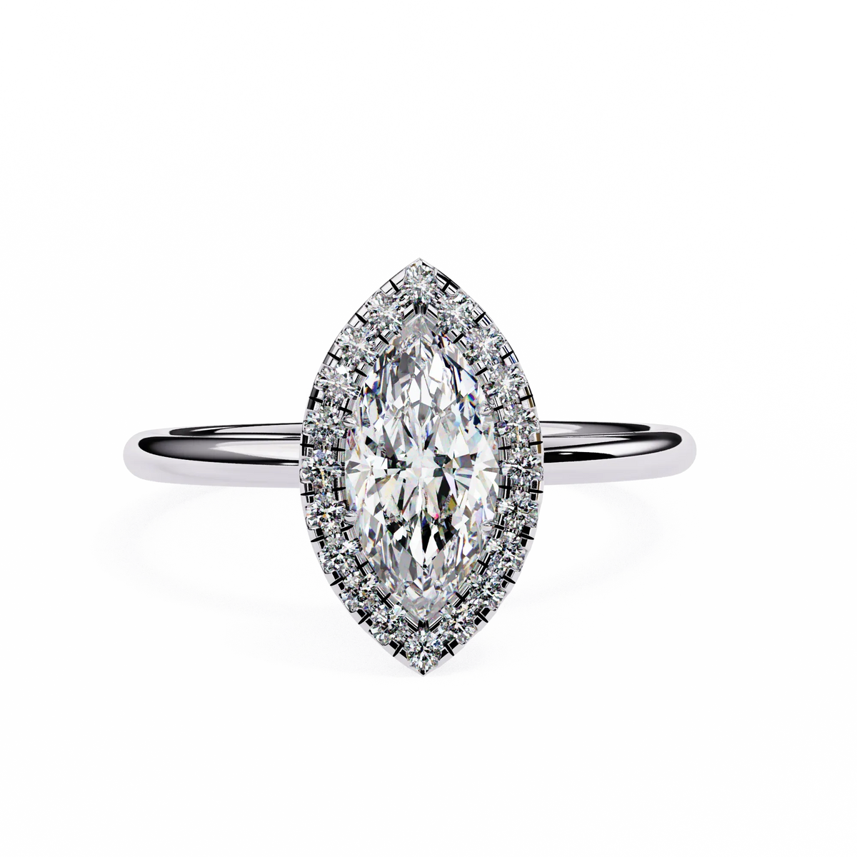 Lumina Marquise Lab Grown Diamond Halo Ring - Ophiratbf
