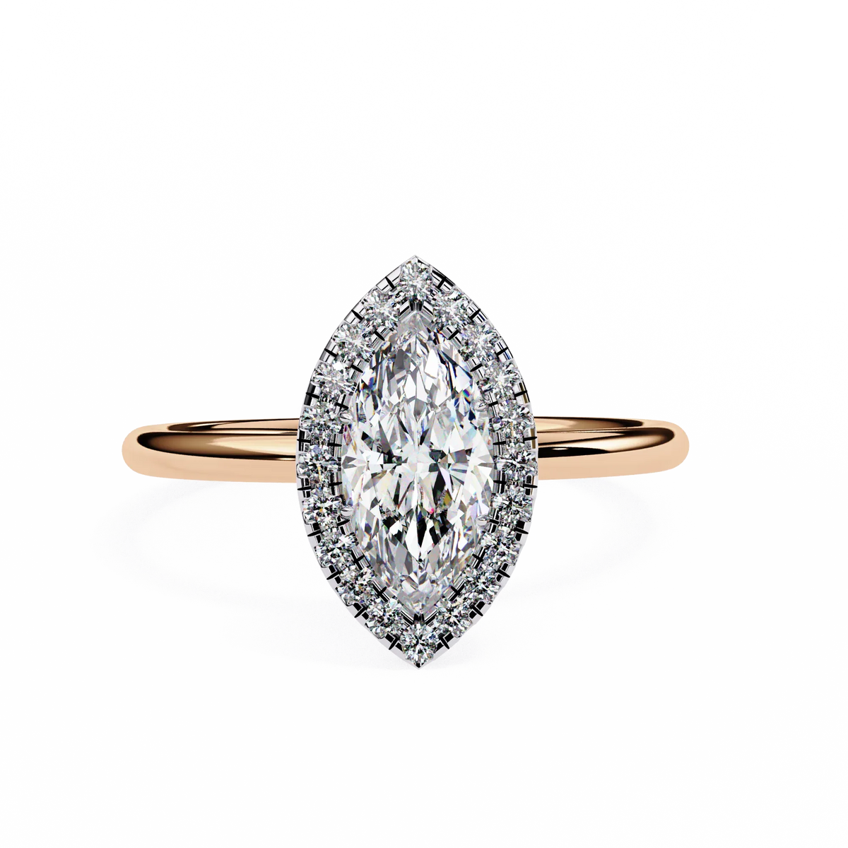 Lumina Marquise Lab Grown Diamond Halo Ring - Ophiratbf