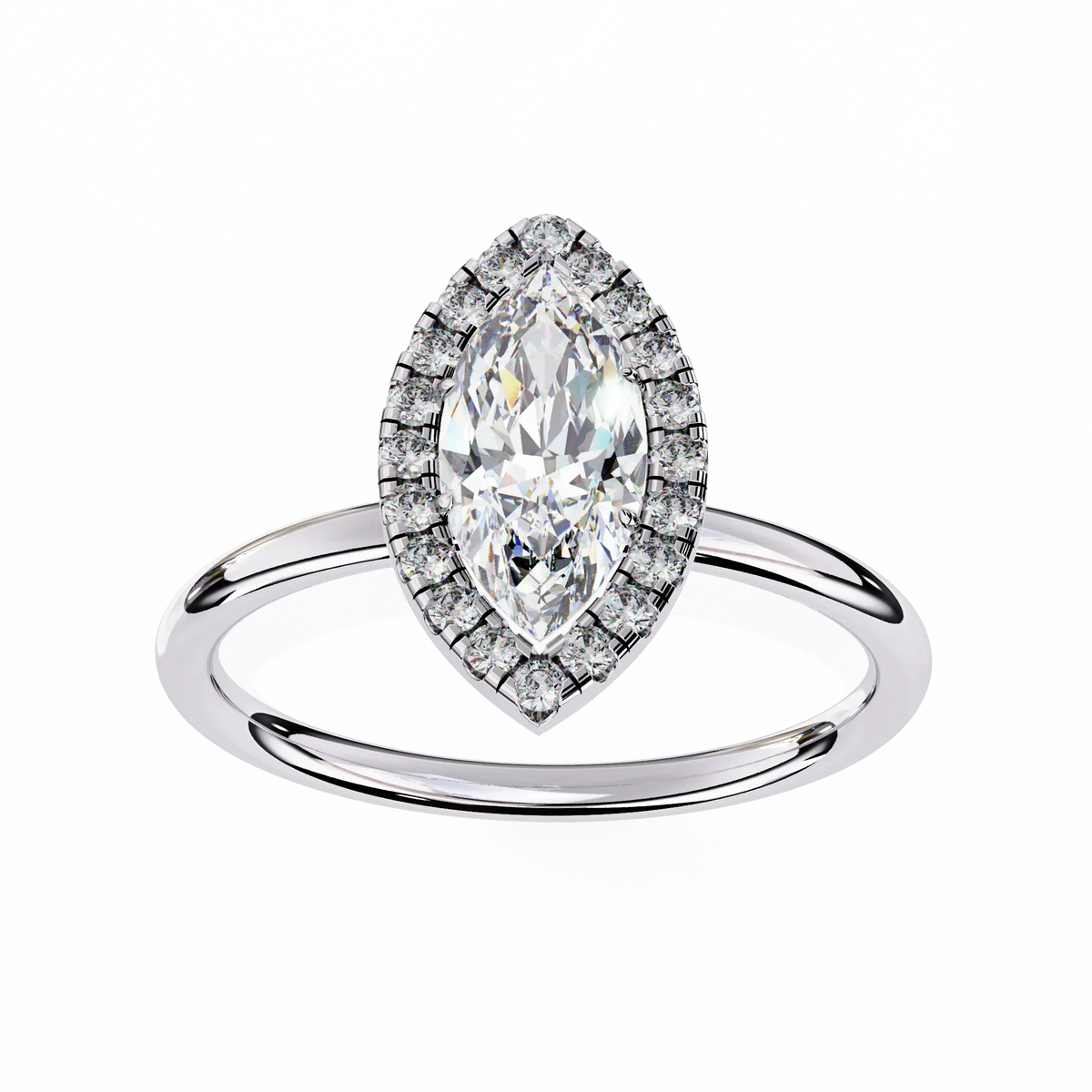 Lumina Marquise Lab Grown Diamond Halo Ring - Ophiratbf