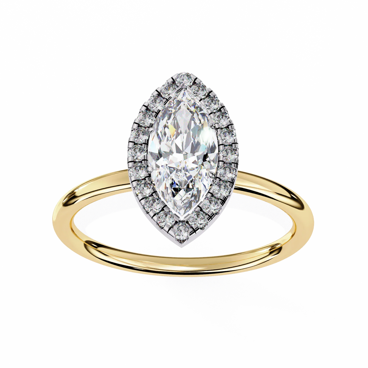 Lumina Marquise Lab Grown Diamond Halo Ring - Ophiratbf