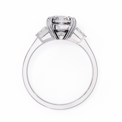 Lustre Cushion Baguette Lab Grown Diamond Ring
