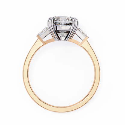 Lustre Cushion Baguette Lab Grown Diamond Ring