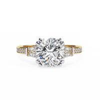 Lustre Cushion Baguette Lab Grown Diamond Ring - Ophiratbf